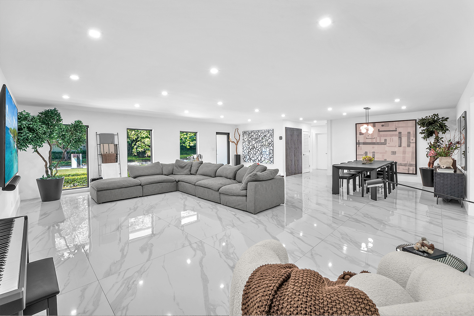 Open living space with natural light